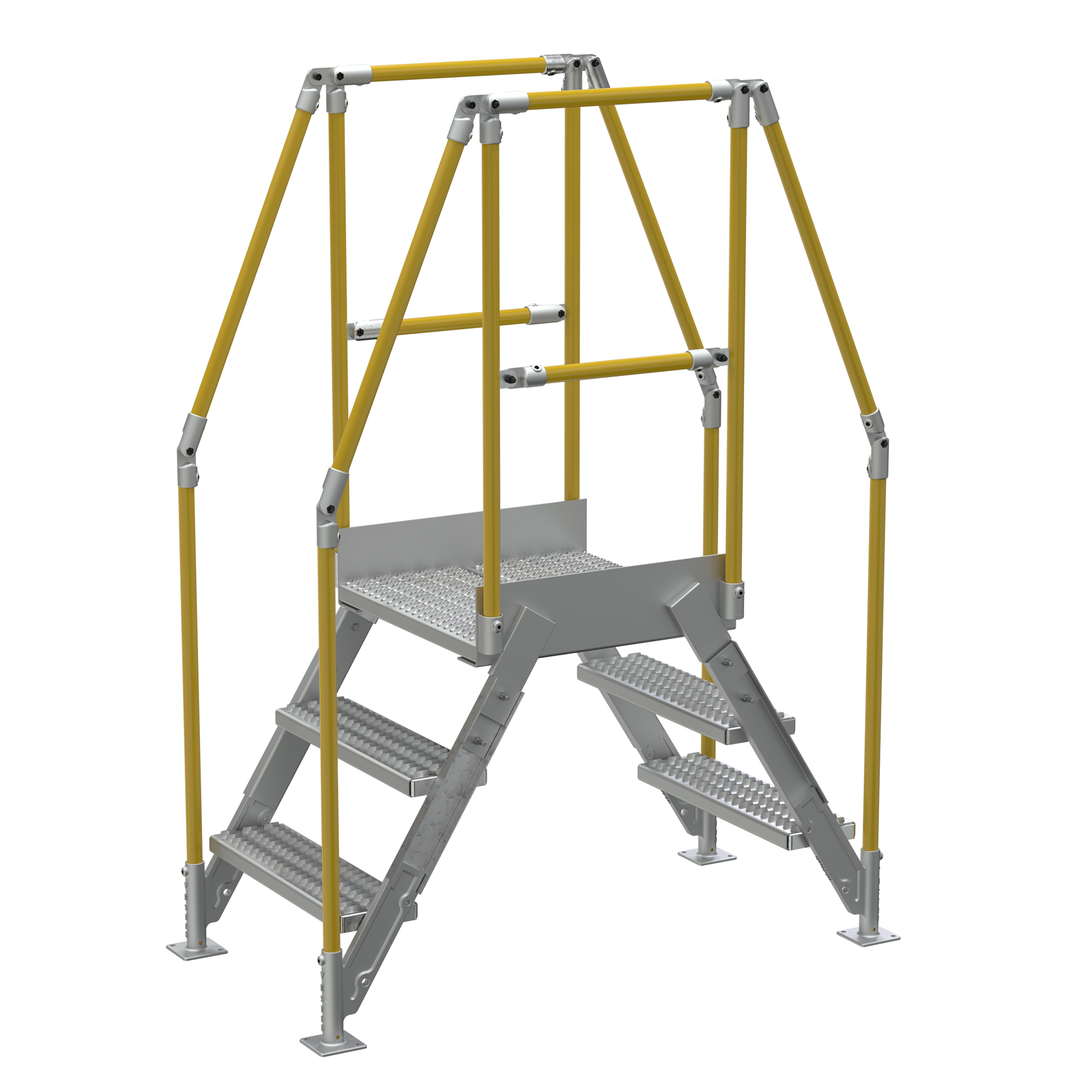 Vestil Aluminum Crossover Ladder - 3 Steps, 14in. Top Step, 500-Lb. Capacity, Model# COL-AL-3-26-14